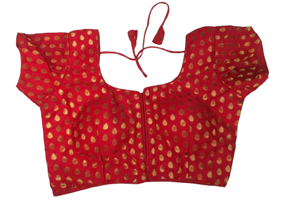 Raw Silk Red Designer Blouse 135